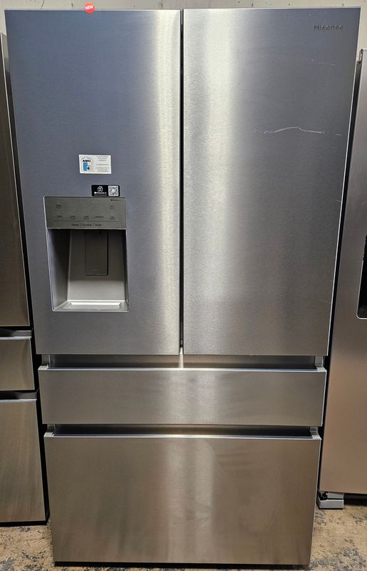NEW! 25.6cu.ft. Hisense Standard-Depth 4-French-Door Smart Refrigerator in Stainless Steel