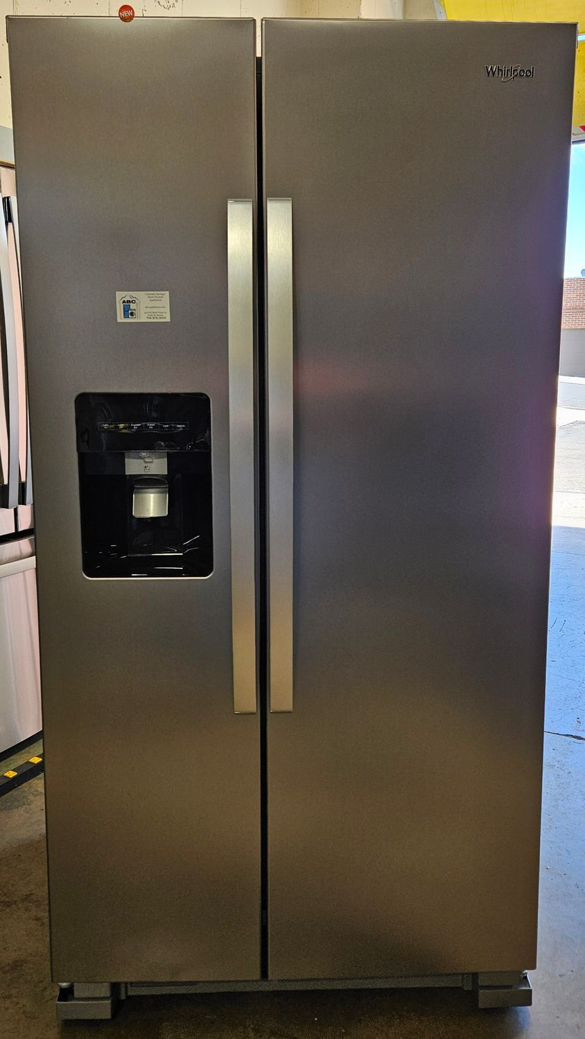 NEW! 24cu.ft. Whirlpool Side-by-Side Refrigerator in Stainless Steel