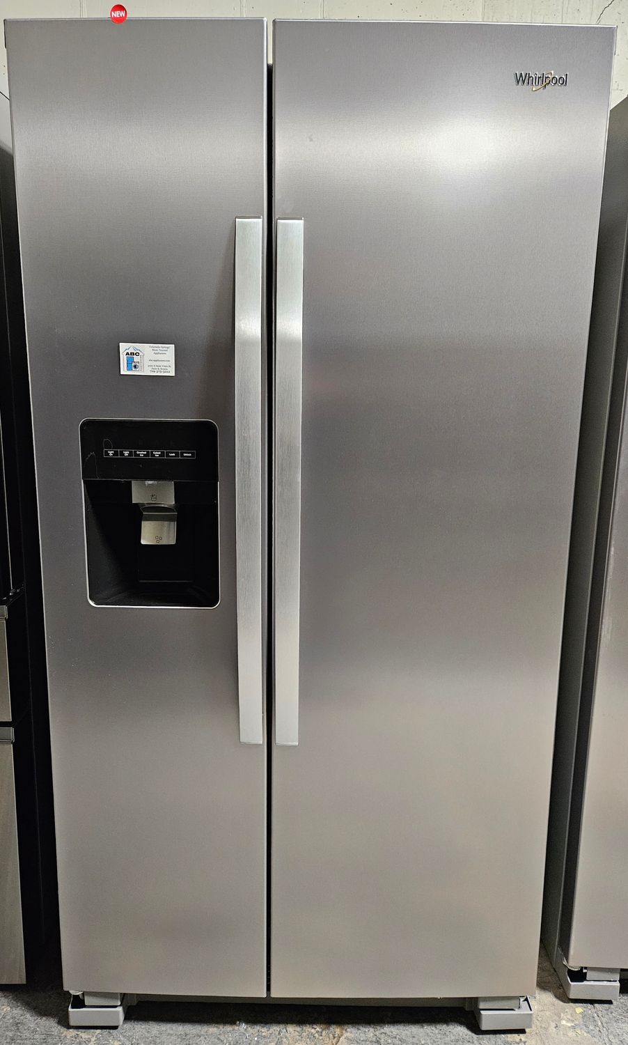 NEW! 24cu.ft. Whirlpool Side-by-Side Refrigerator in Stainless Steel