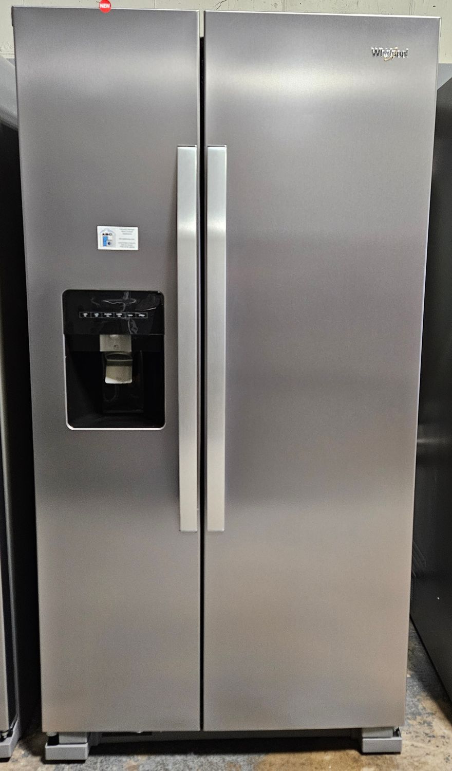 NEW! 24cu.ft. Whirlpool Side-by-Side Refrigerator in Stainless Steel