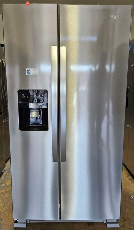 NEW! 24cu.ft. Whirlpool Side-by-Side Refrigerator in Stainless Steel