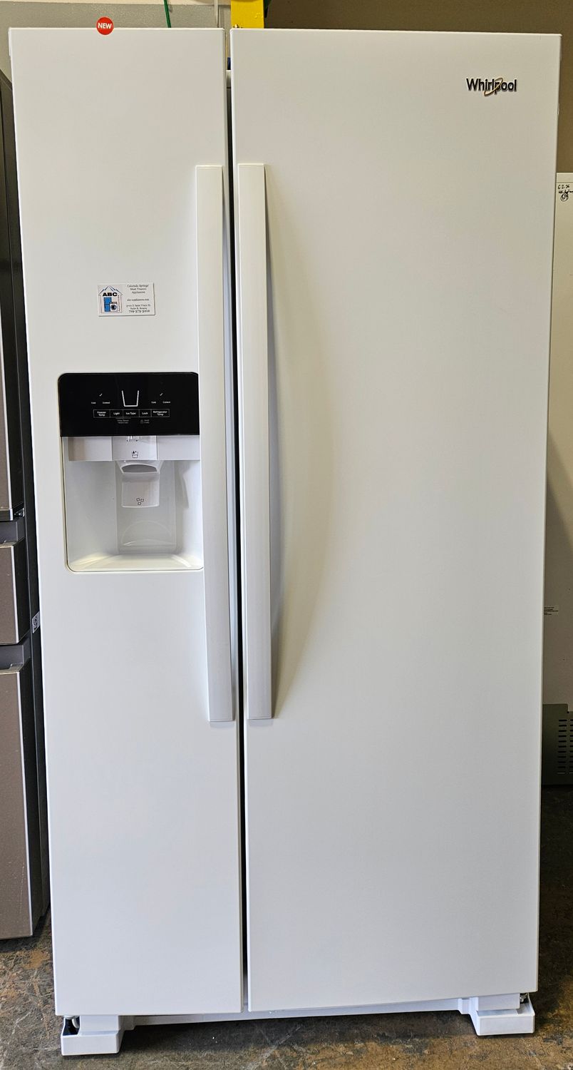 NEW! 21 cu.ft. Whirlpool 33-inch Wide Side-by-Side Refrigerator in White