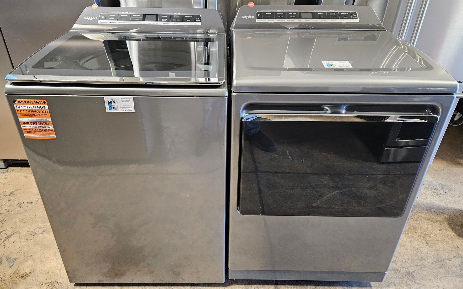 NEW! Whirlpool Top Load Washer (5.3cu.ft.) &amp; Large Capacity Electric Dryer (7.4cu.ft.)