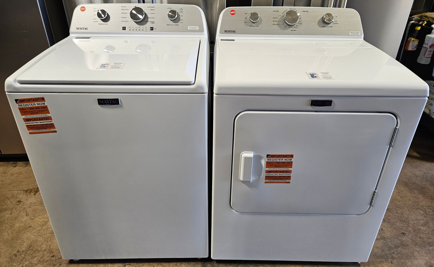 NEW! Maytag Top Load Washer (4.5cu.ft.) &amp; Large Capacity Electric Dryer (7.0cu.ft.)