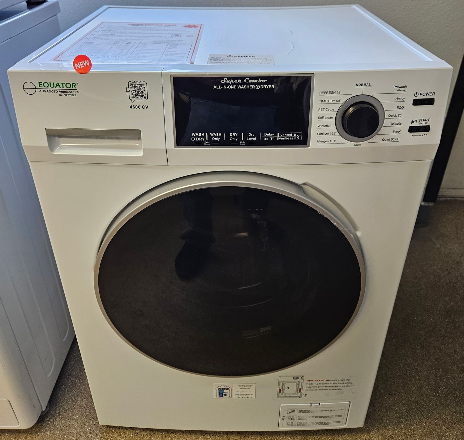 NEW! 24" Equator All-in-One Washer/Dryer Combo (1.62cu.ft.)