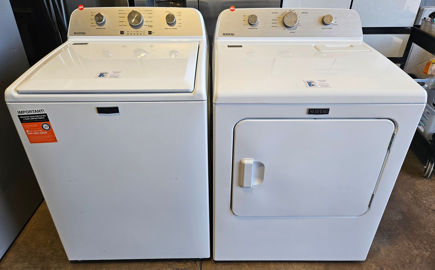 NEW! Maytag Top Load Washer (4.5cu.ft.) &amp; Large Capacity Electric Dryer (7.0cu.ft.)