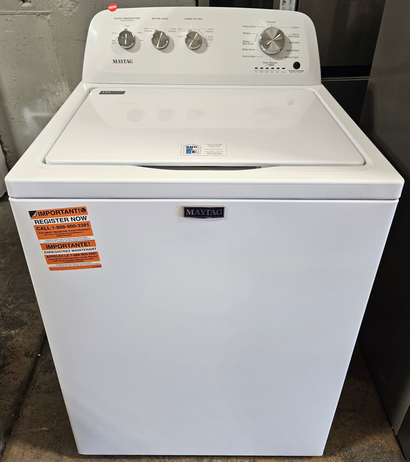 NEW! Maytag Top Load Washer (3.8cu.ft.)