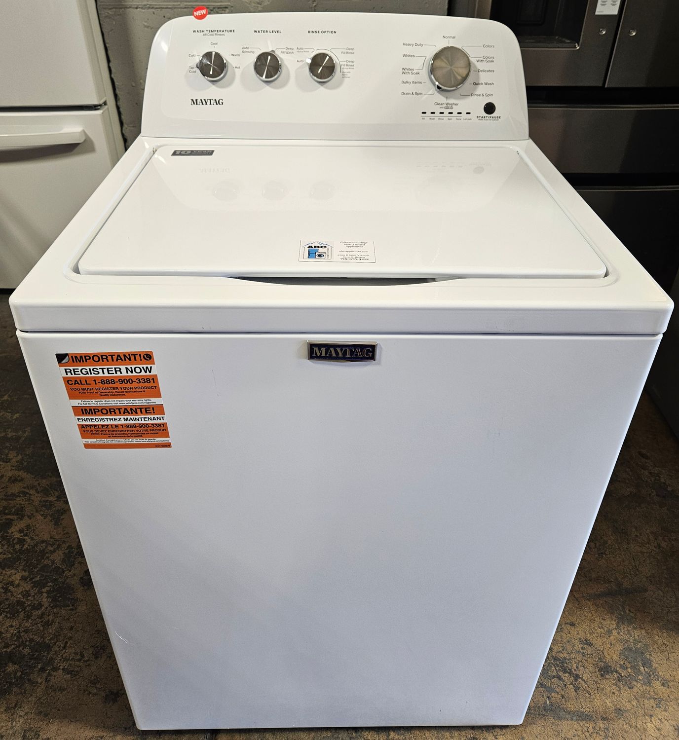 NEW! Maytag Top Load Washer (3.8cu.ft.)