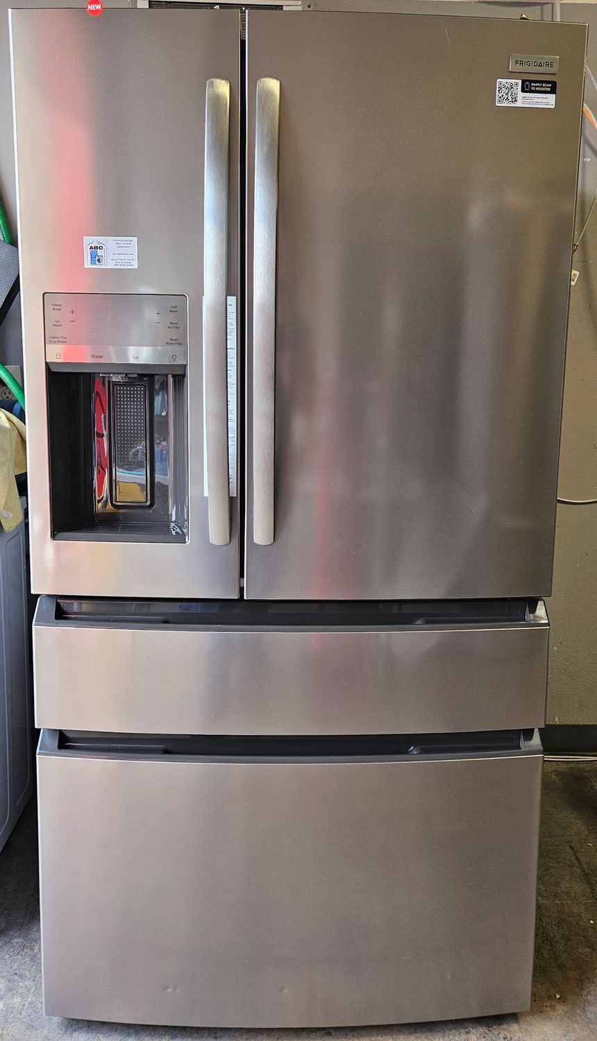 NEW! 26cu.ft. Frigidaire Standard-Depth 4-Door French Door Refrigerator in Stainless Steel