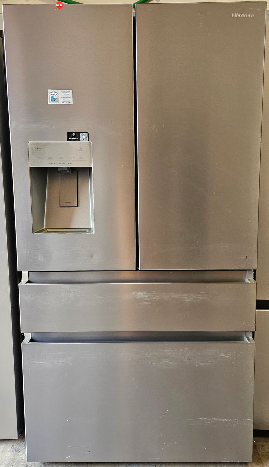 NEW! 25.6cu.ft. Hisense Standard-Depth 4-French-Door Smart Refrigerator in Stainless Steel