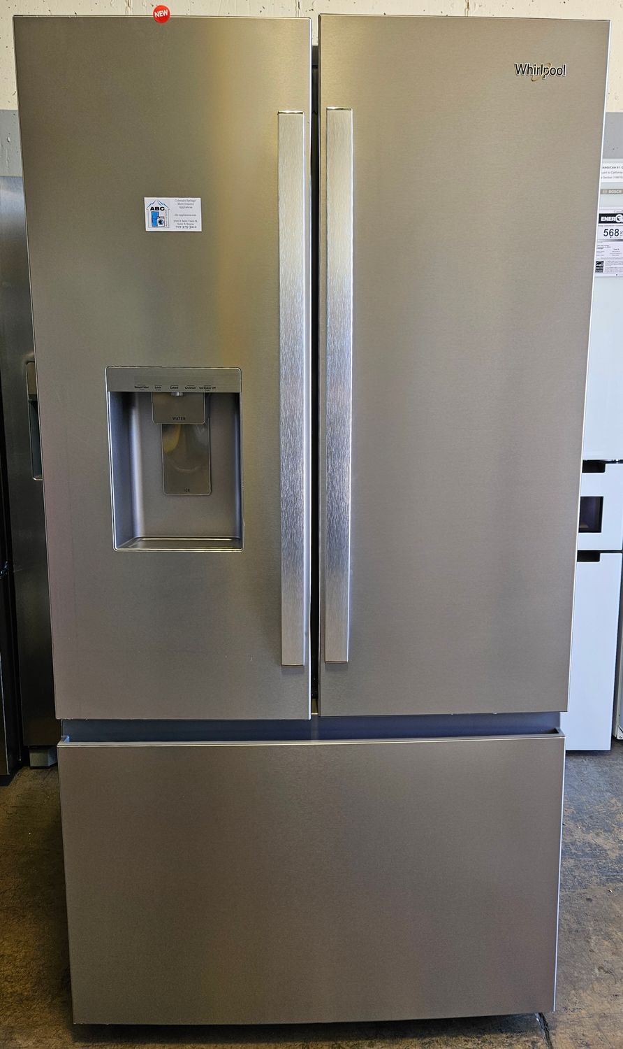 NEW! 30cu.ft. Whirlpool French Door Refrigerator in Stainless Steel
