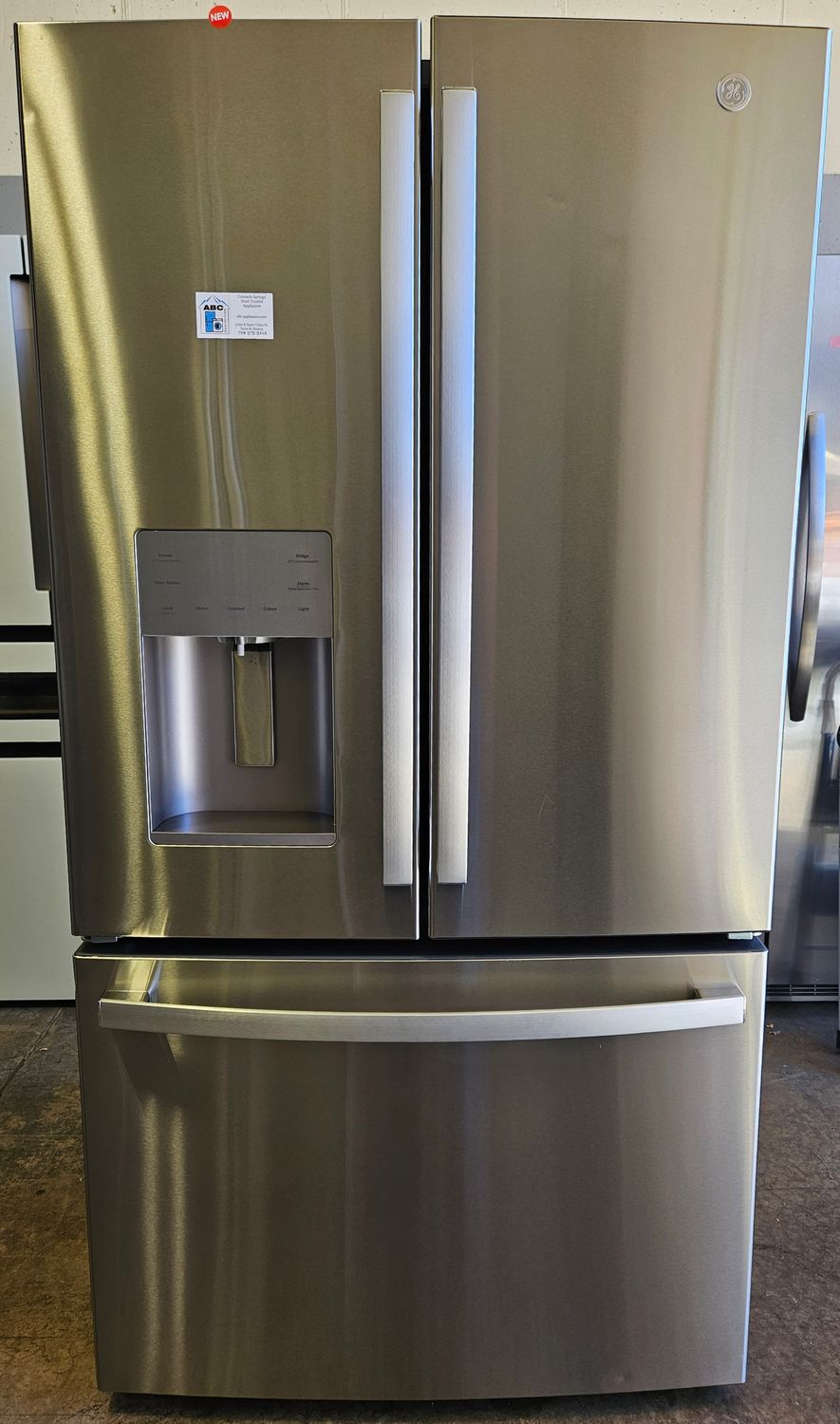 NEW! 25.7cu.ft. GE French Door Refrigerator in Stainless Steel