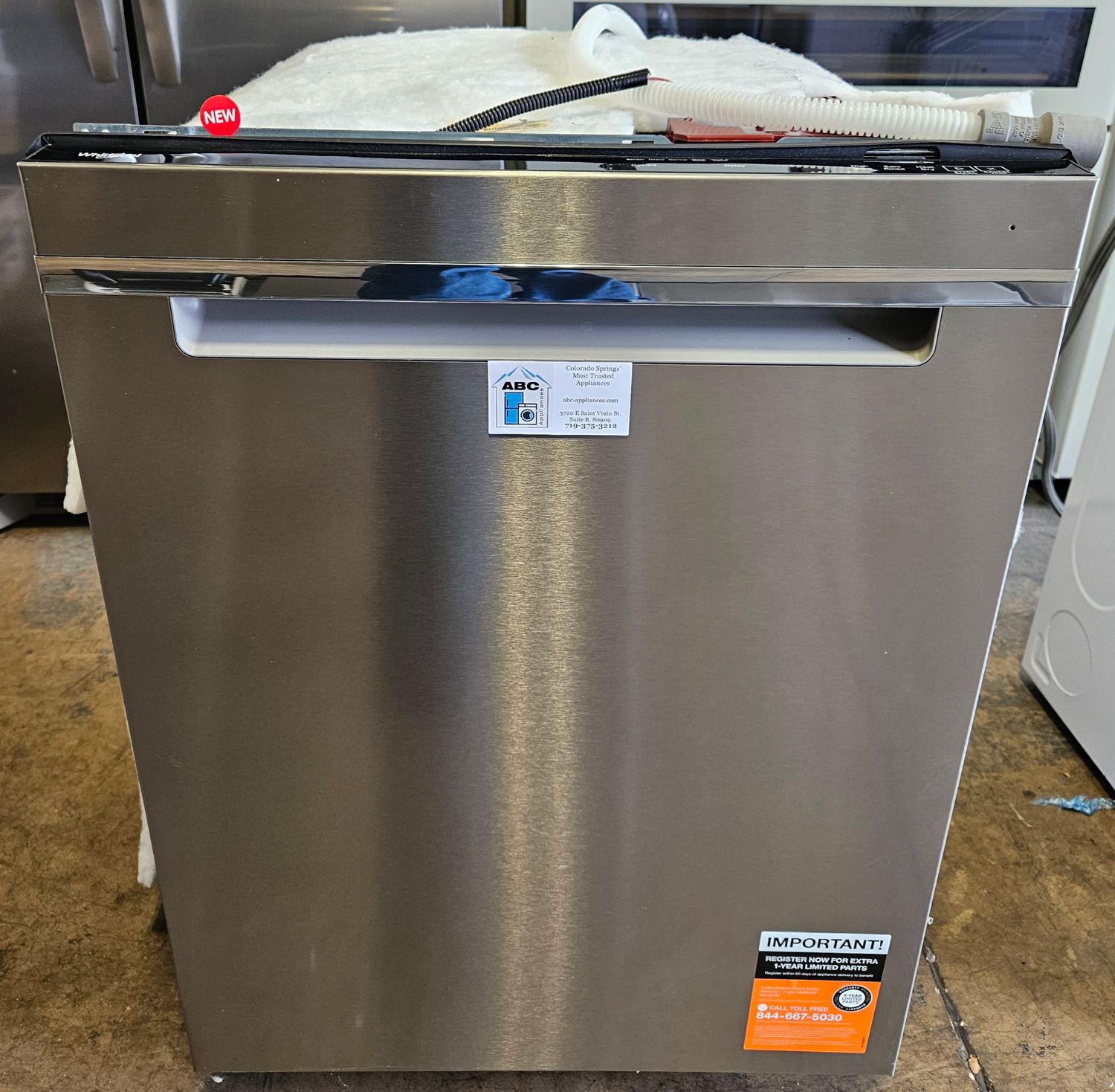 NEW! 24" Whirlpool Stainless Steel Built-In Electric Dishwasher