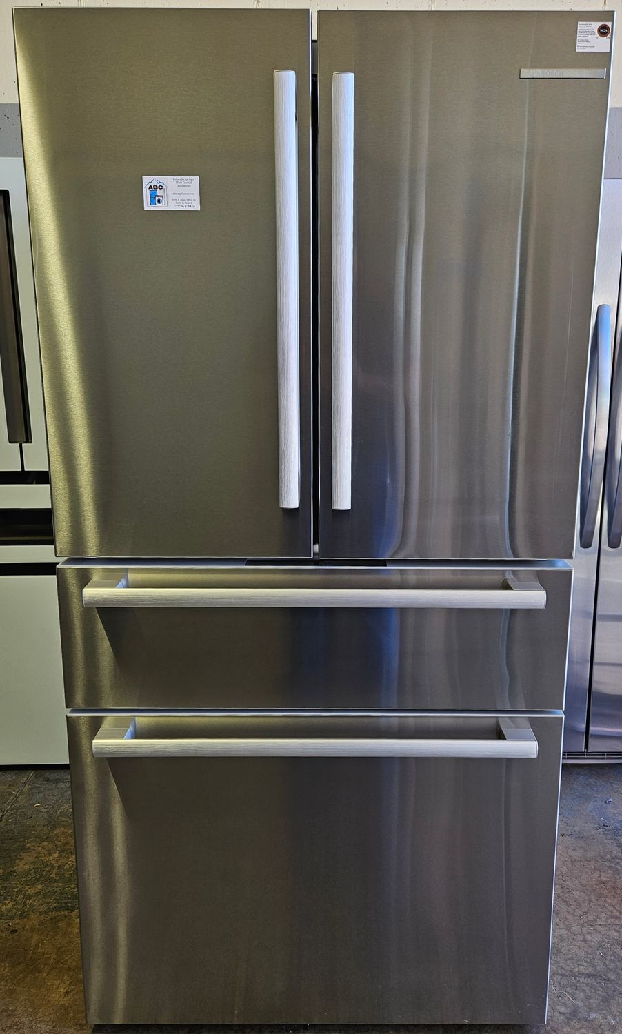 NEW! 20.5cu.ft. Bosch 4-Door French Door Refrigerator in Stainless Steel