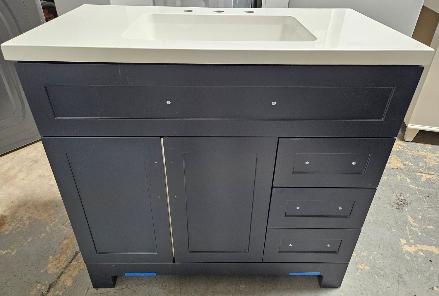 NEW! Style Selections Cauley 36" Navy Blue Single Sink Bathroom Vanity