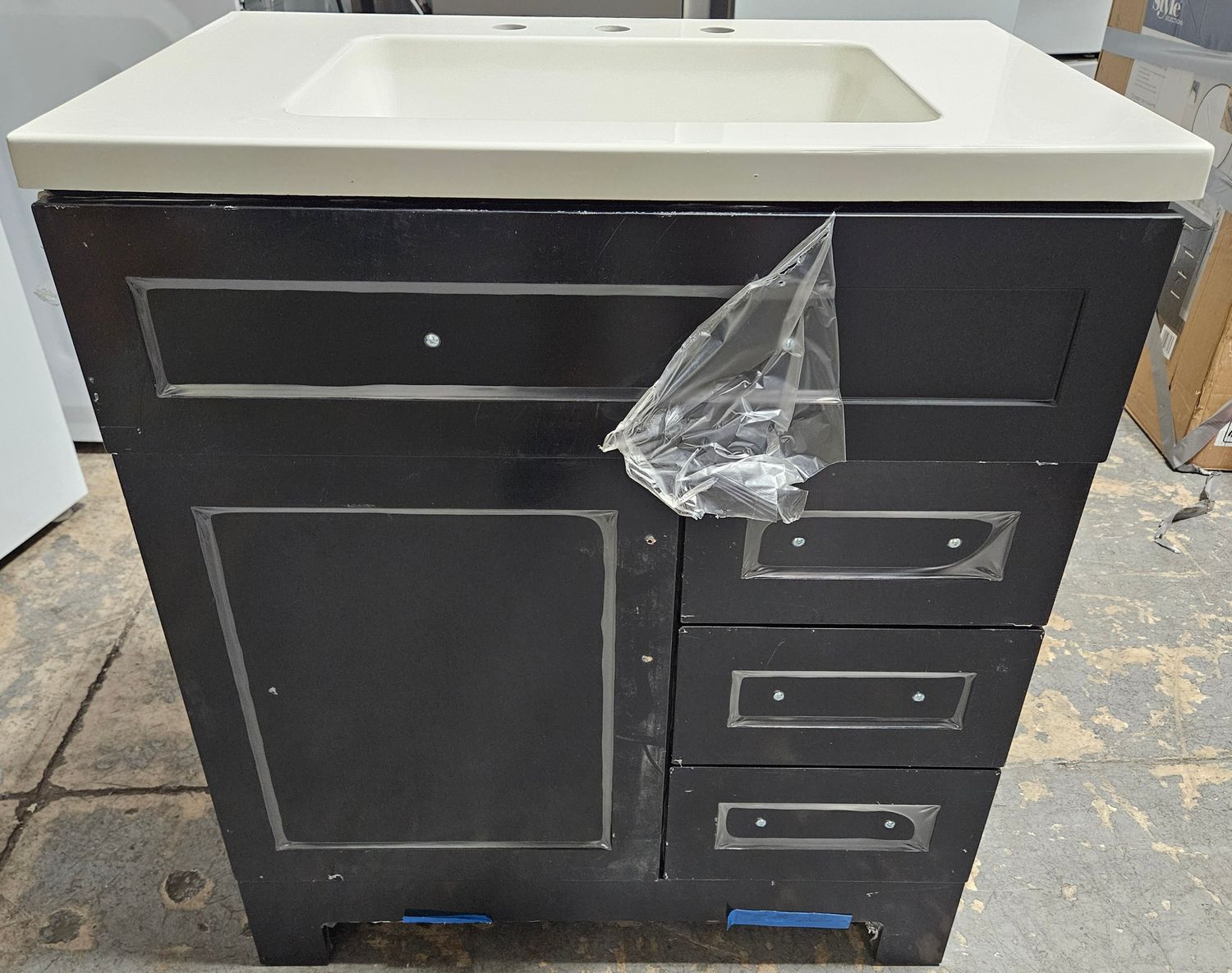 NEW! Style Selections Cauley 30-in Black Single Sink Bathroom Vanity