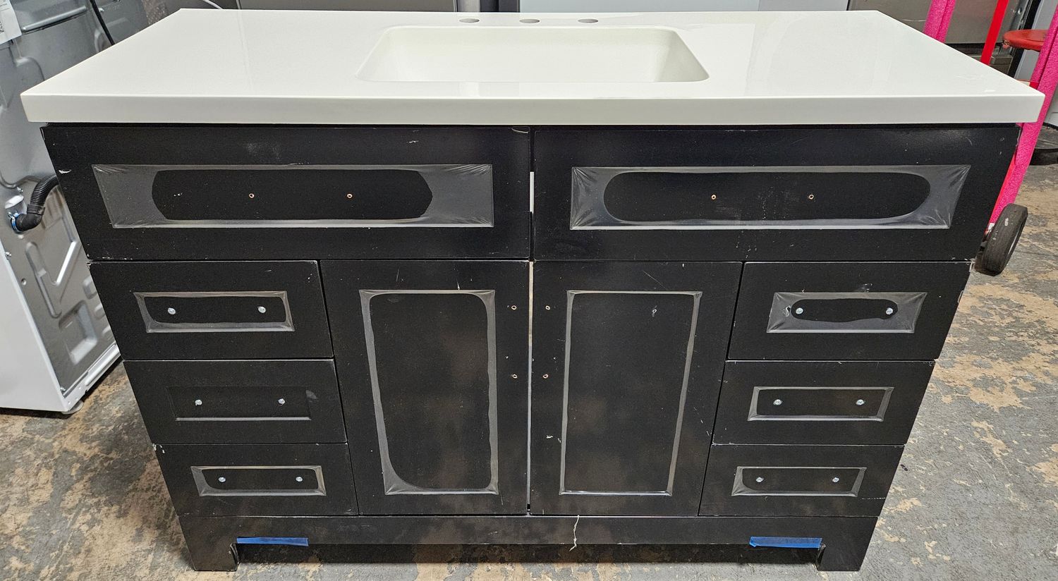 NEW! Style Selections Cauley 48-in Black Single Sink Bathroom Vanity