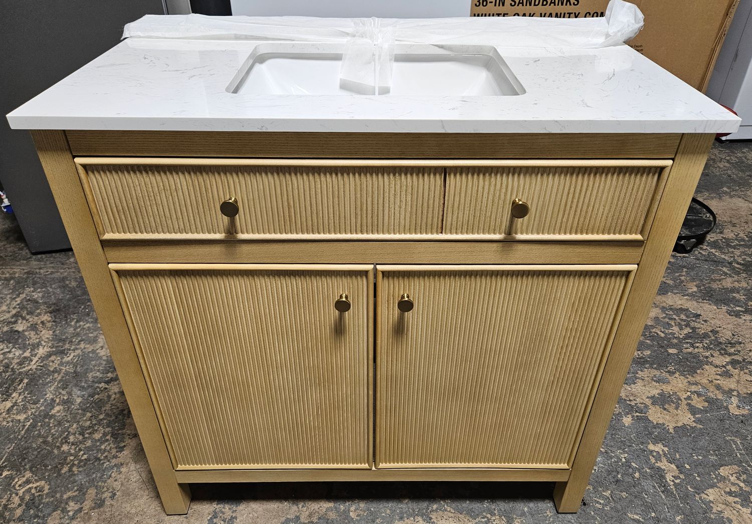 NEW! allen + roth Sandbanks 36" White Oak Undermount Single Sink Bathroom Vanity
