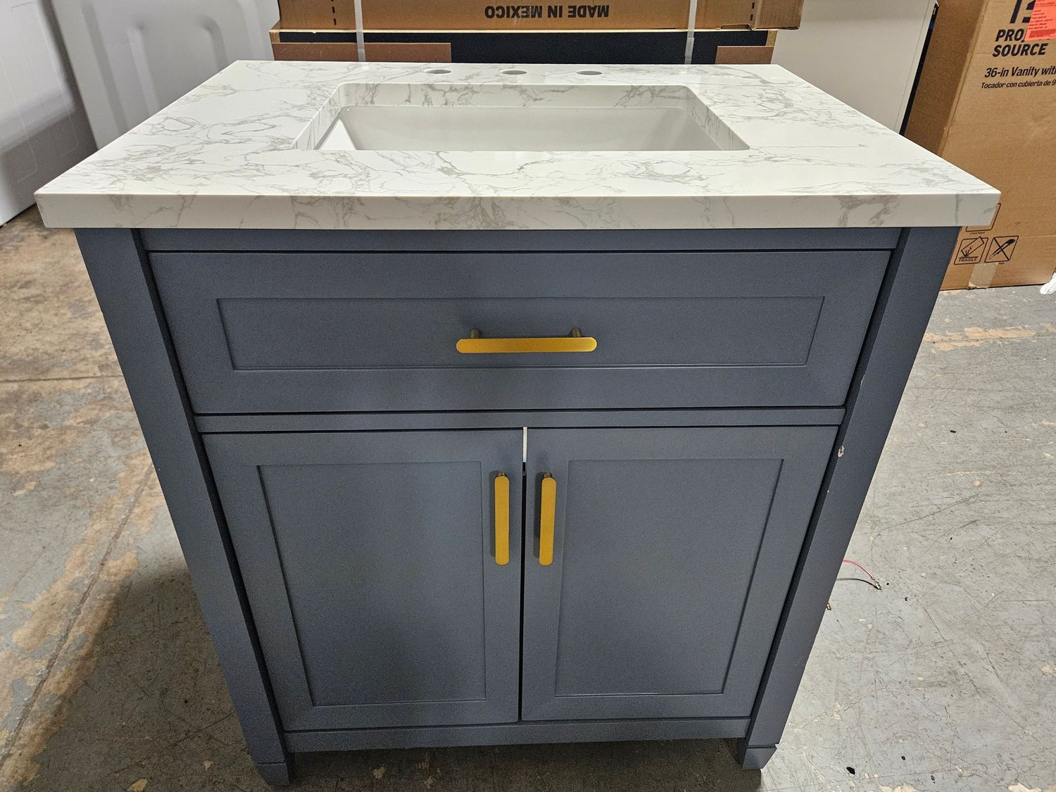 NEW! allen + roth Lancashire 30" Chambray Blue Undermount Single Sink Bathroom Vanity