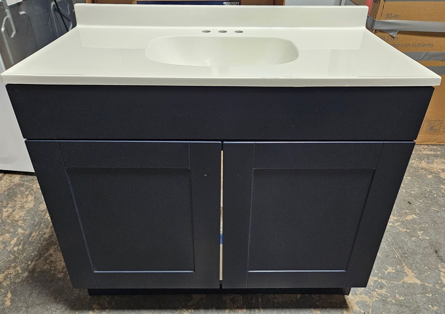 NEW! Project Source Dover 36-in Navy Blue Single Sink Bathroom Vanity
