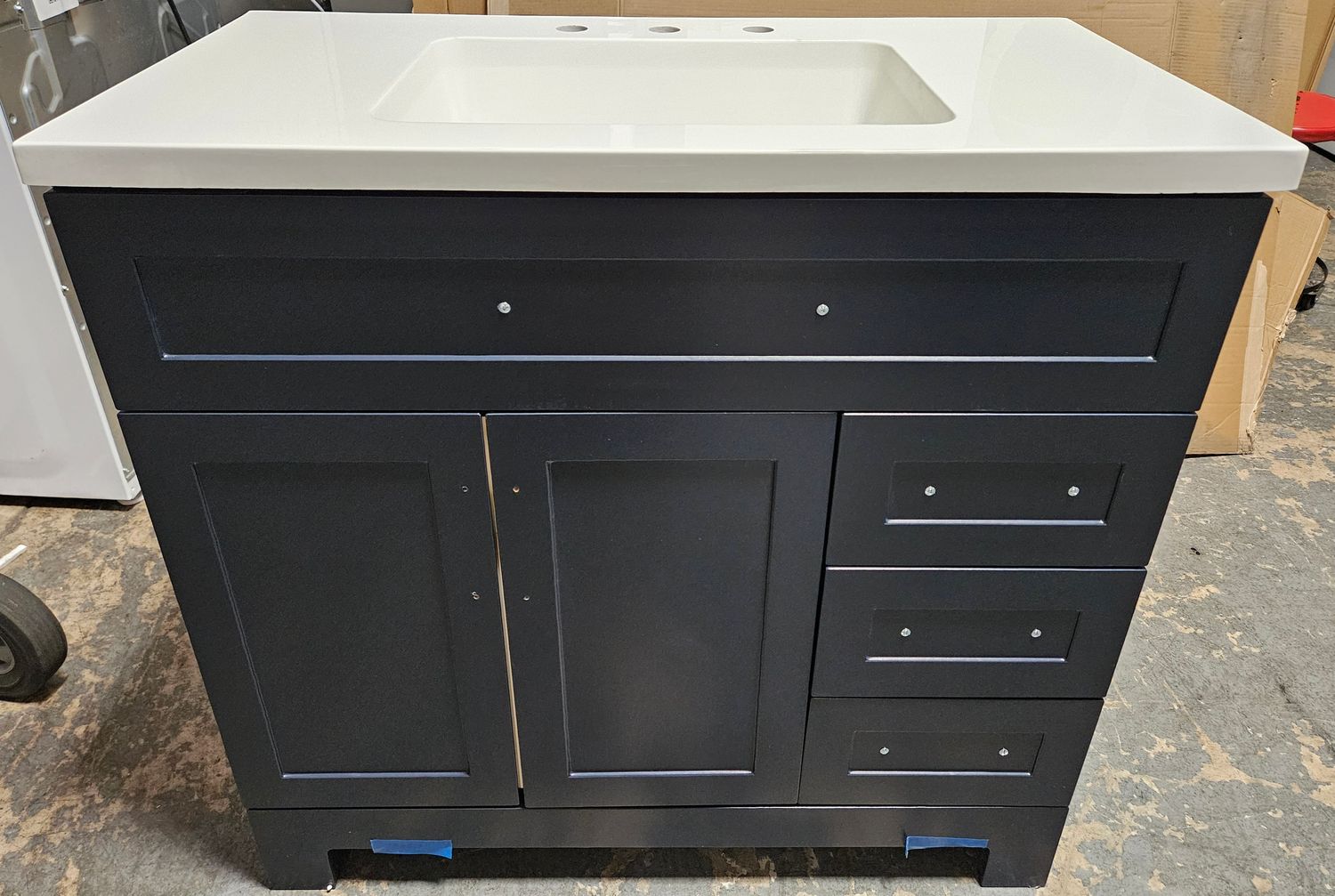 NEW! Style Selections Cauley 36" Navy Blue Single Sink Bathroom Vanity