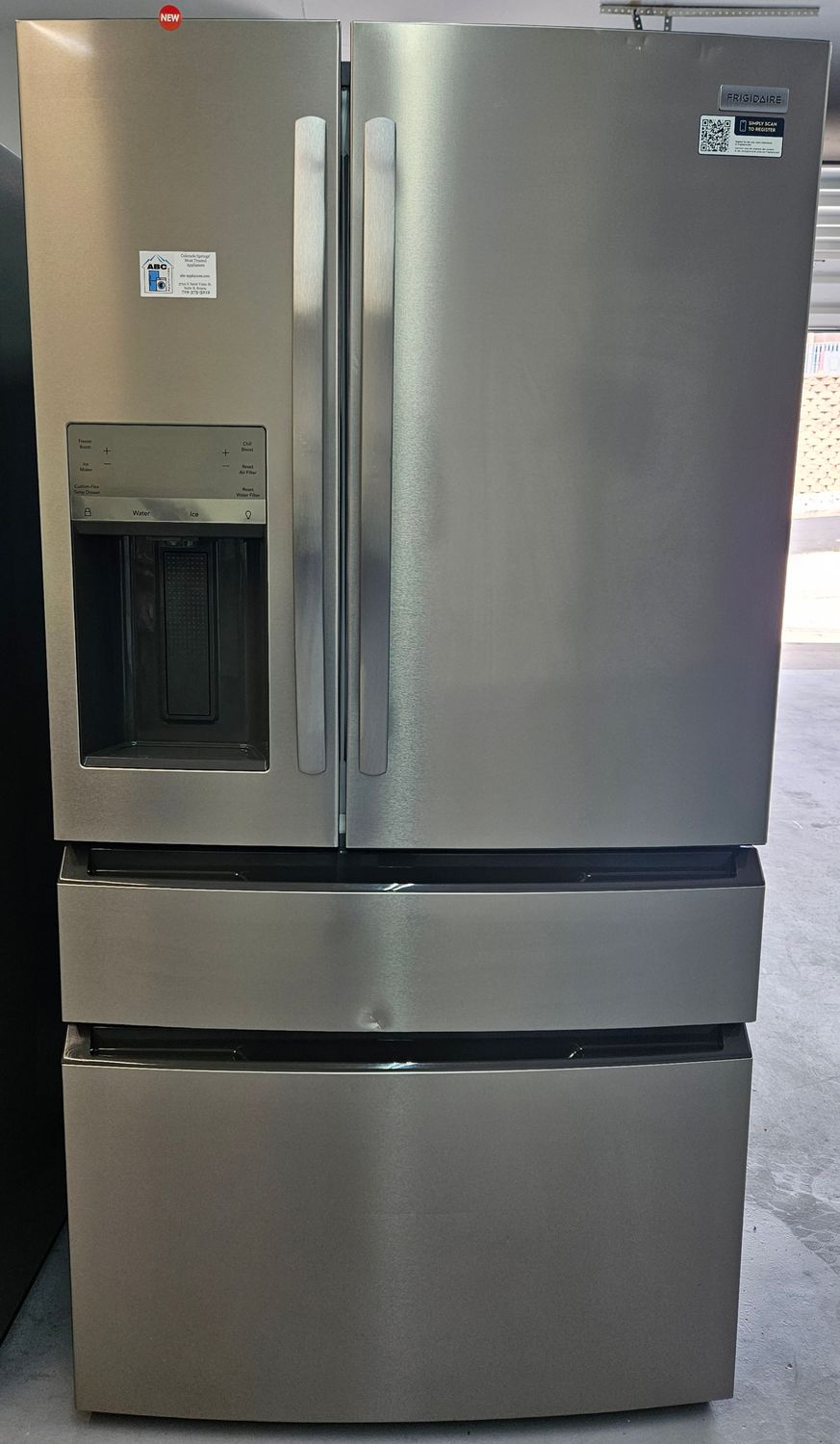 NEW! 26cu.ft. Frigidaire Standard-Depth 4-Door French Door Refrigerator in Stainless Steel