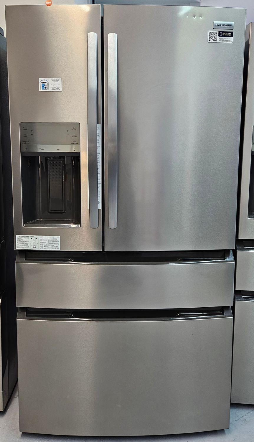 NEW! 26cu.ft. Frigidaire Standard-Depth 4-Door French Door Refrigerator in Stainless Steel