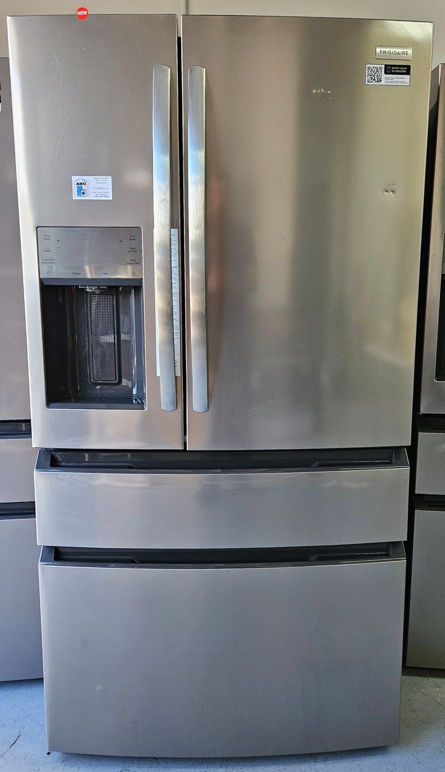 NEW! 26cu.ft. Frigidaire Standard-Depth 4-Door French Door Refrigerator in Stainless Steel