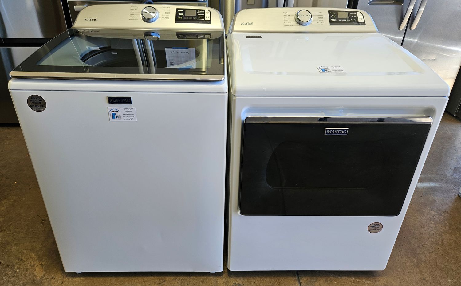 USED Maytag Top Load Washer (4.7cu.ft.) &amp; Large Capacity Electric Dryer (7.4cu.ft.)