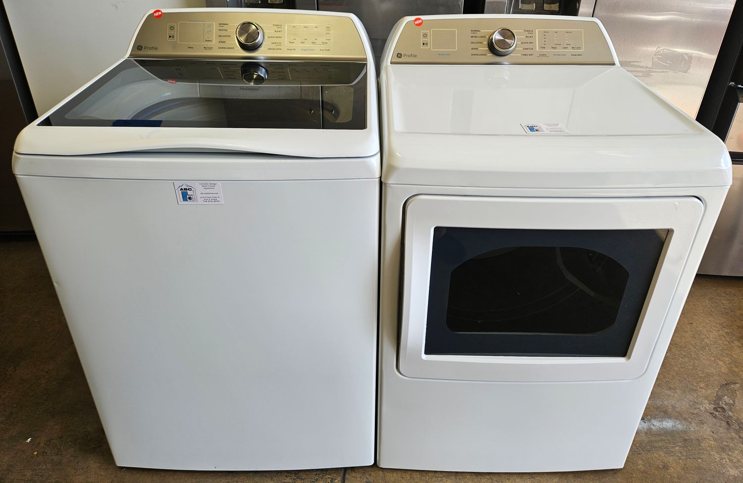 NEW! GE Profile Top Load Washer (4.9cu.ft.) &amp; Large Capacity Electric Dryer (7.4cu.ft.)