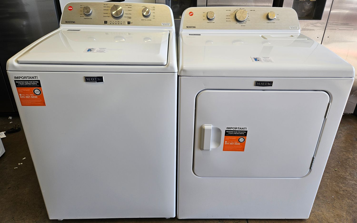 NEW! Maytag Top Load Washer (4.5cu.ft.) &amp; Large Capacity Electric Dryer (7.0cu.ft.)