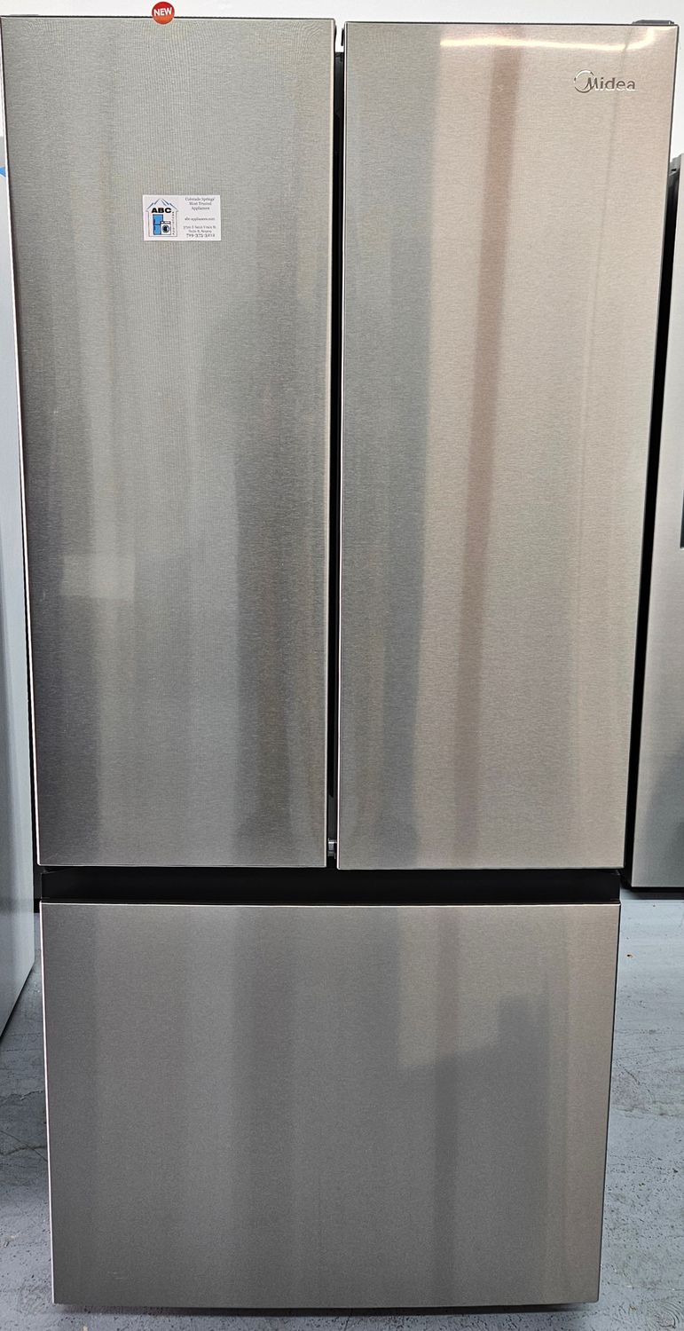 NEW! 18cu.ft. 30" Midea French Door Refrigerator in Stainless Steel