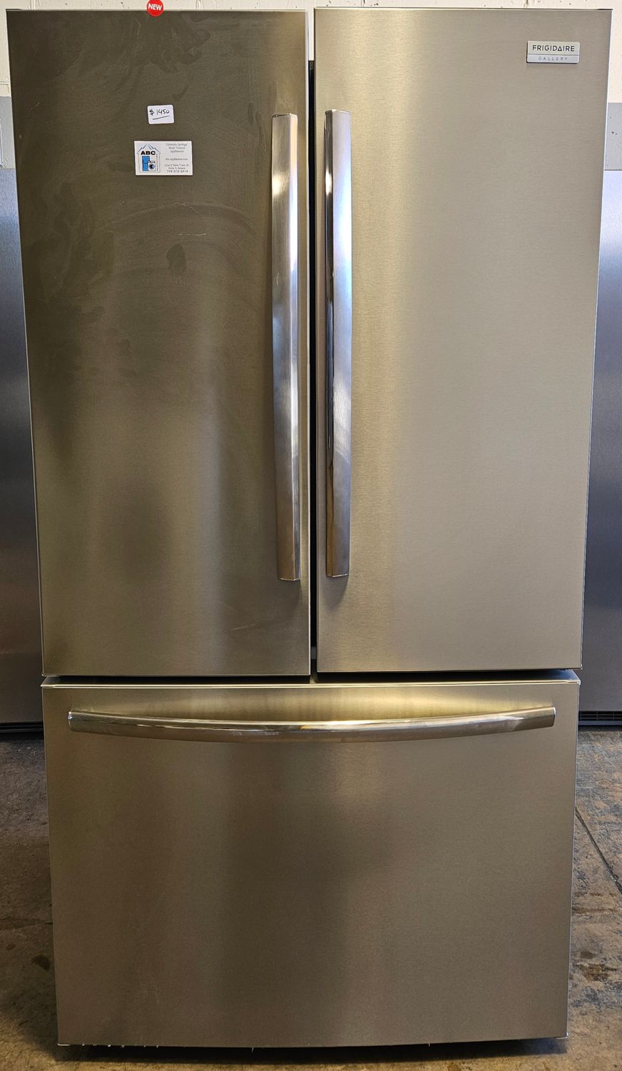 NEW! 23cu.ft. Frigidaire Gallery Counter-Depth French Door Refrigerator in Stainless Steel