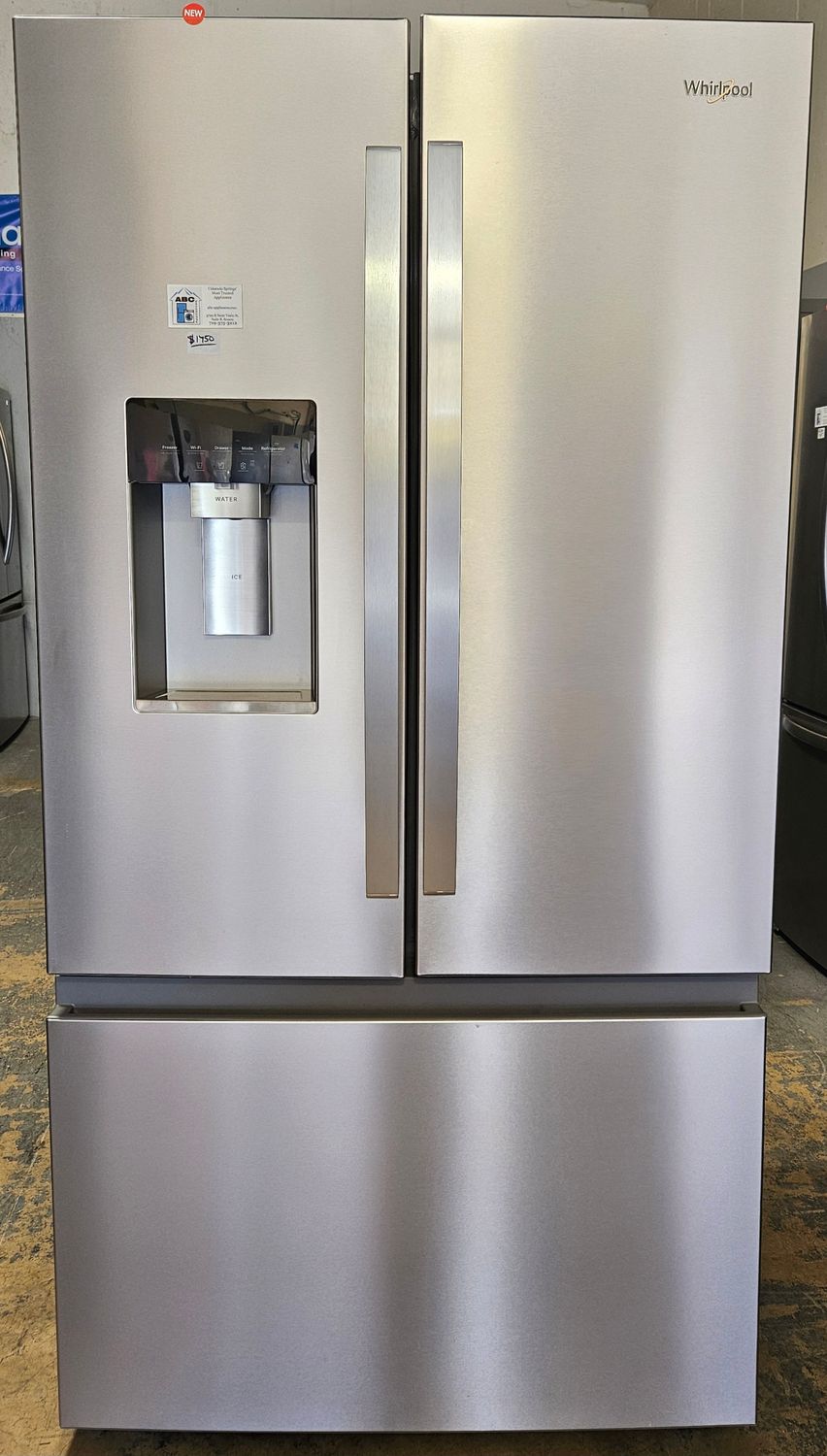 NEW! 23cu.ft. Whirlpool Counter-Depth French Door Refrigerator in Stainless Steel