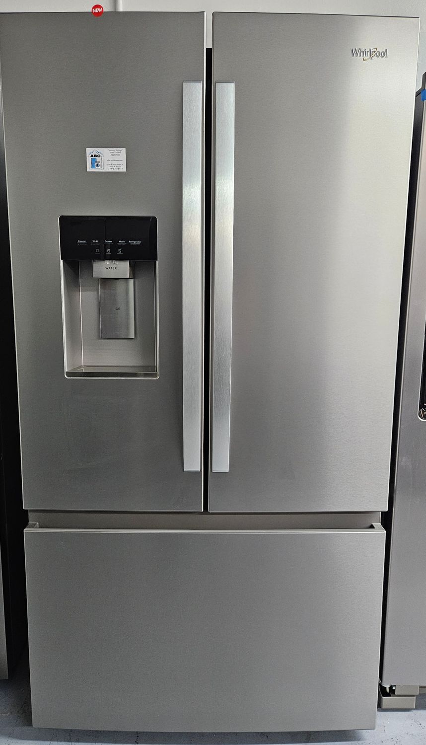 NEW! 23cu.ft. Whirlpool Counter-Depth French Door Refrigerator in Stainless Steel