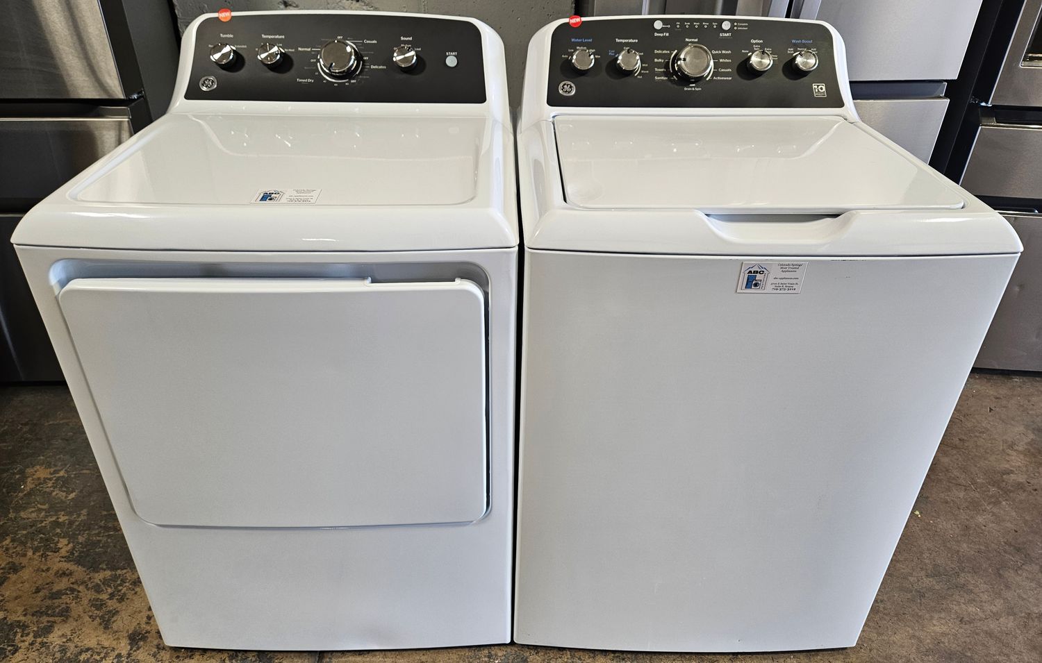 NEW! GE Top Load Washer (3.8cu.ft.) &amp; Large Capacity Electric Dryer (7.2cu.ft.)