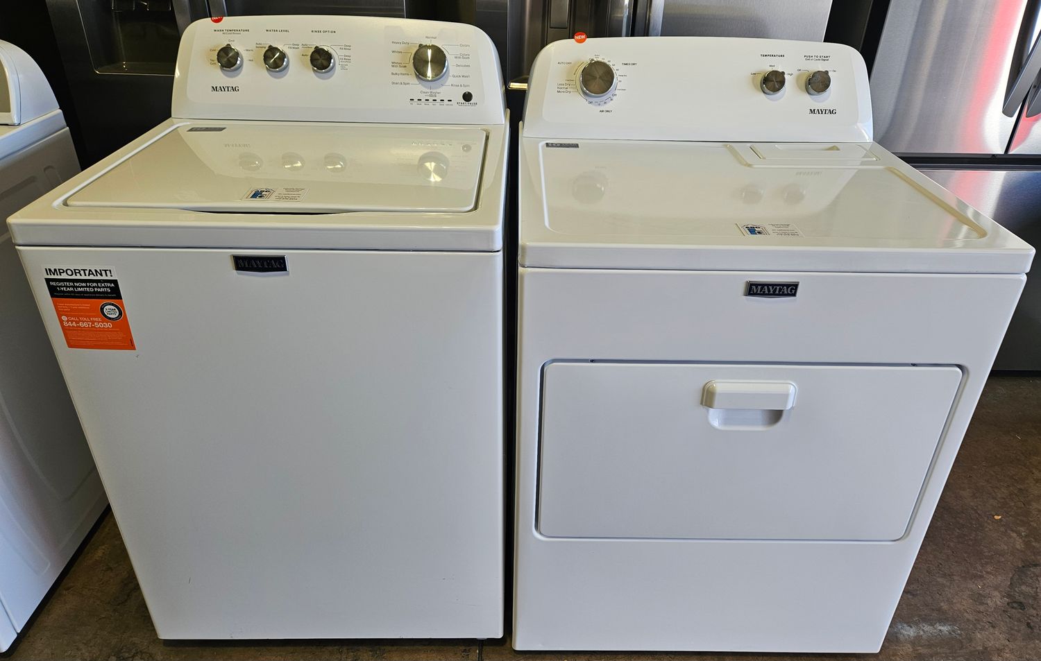 NEW! Maytag Top Load Washer (3.8cu.ft.) &amp; Large Capacity Electric Dryer (cu.ft.)