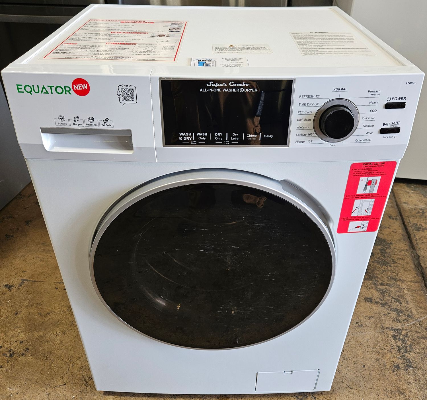 NEW! Equator Ventless All-in-One Washer/Dryer Combo (1.6cu.ft.)