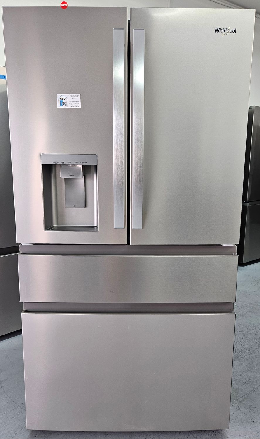 NEW! 29cu.ft. Whirlpool 4-Door French-Door Refrigerator in Stainless Steel