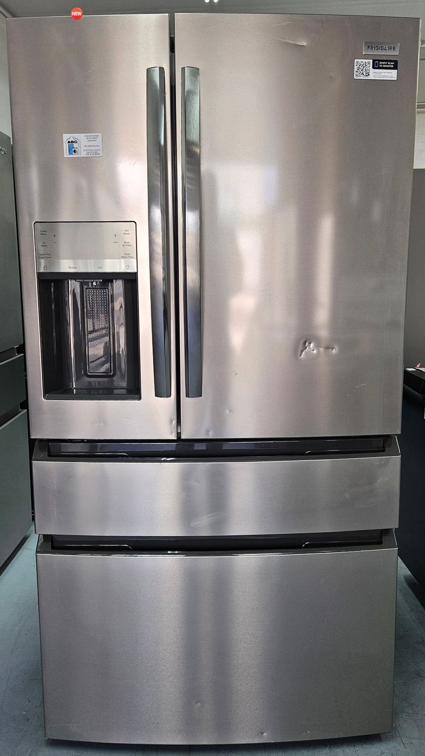 NEW! 26cu.ft. Frigidaire Standard-Depth 4-Door French Door Refrigerator in Stainless Steel