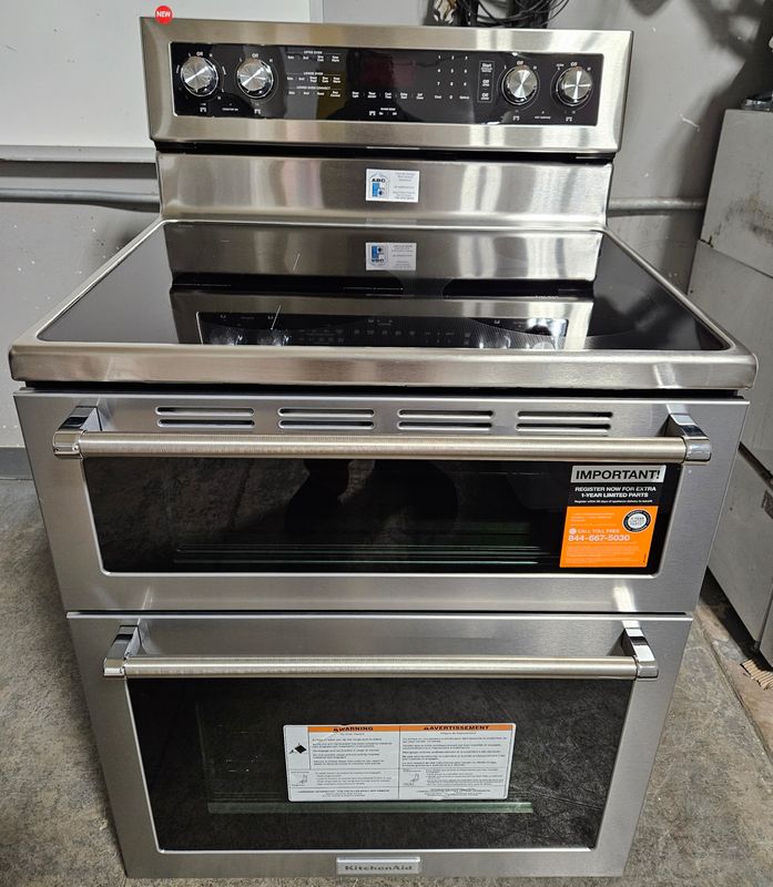 NEW! 30in KitchenAid 5-Burner Electric Double Oven in Stainless Steel