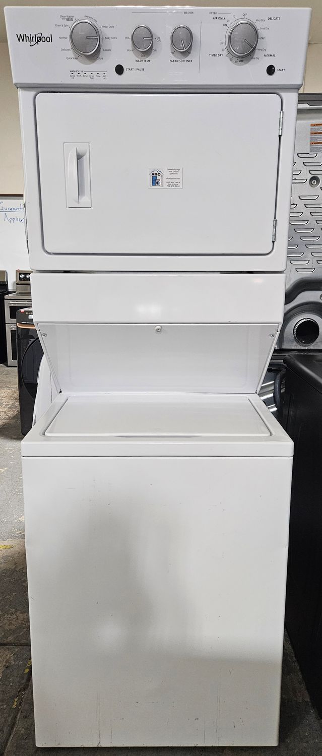 USED Whirlpool Stacked Electric Laundry Center w/ (3.5cu.ft. Washer and 5.9cu.ft. Dryer)