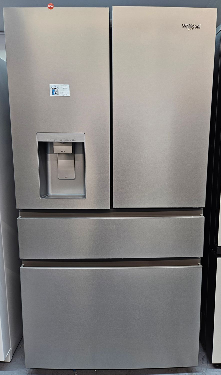 NEW! 29cu.ft. Whirlpool Four Door French Door Refrigerator in Stainless Steel