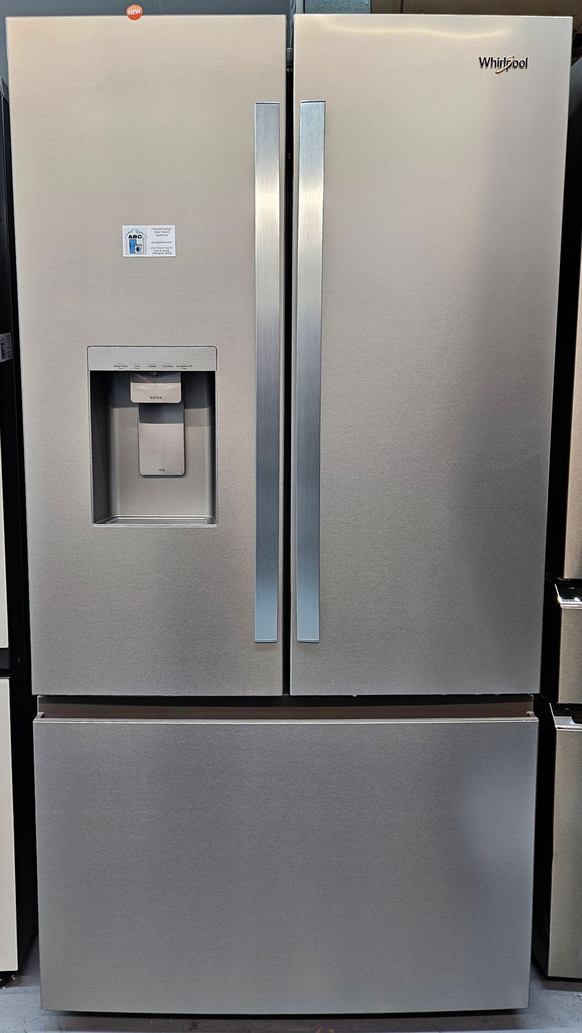 NEW! 30cu.ft. Whirlpool French Door Refrigerator in Stainless Steel