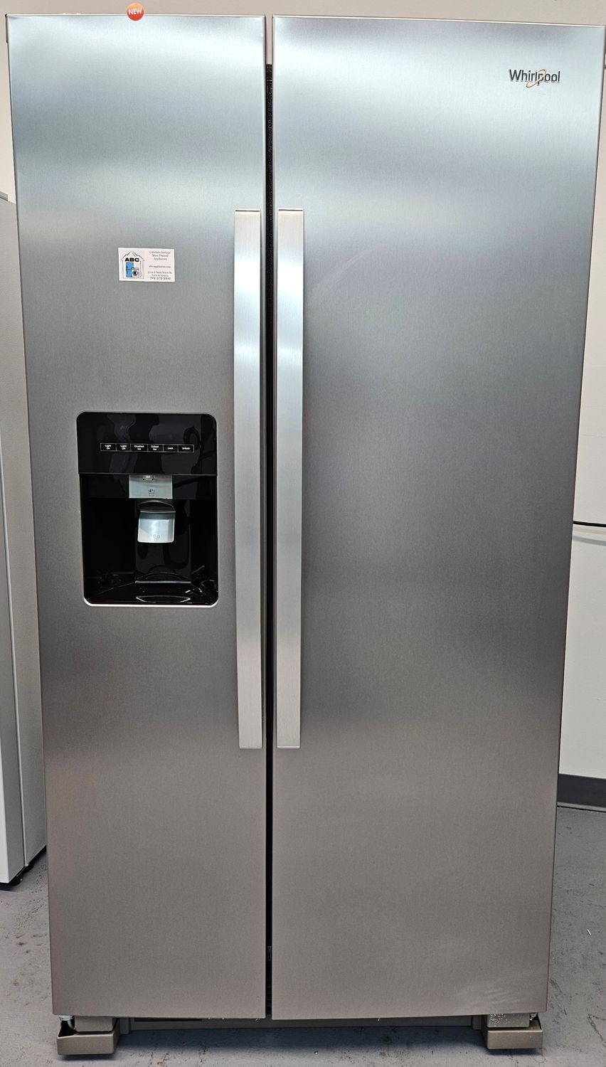 NEW! 24cu.ft. Whirlpool Side-by-Side Refrigerator in Stainless Steel