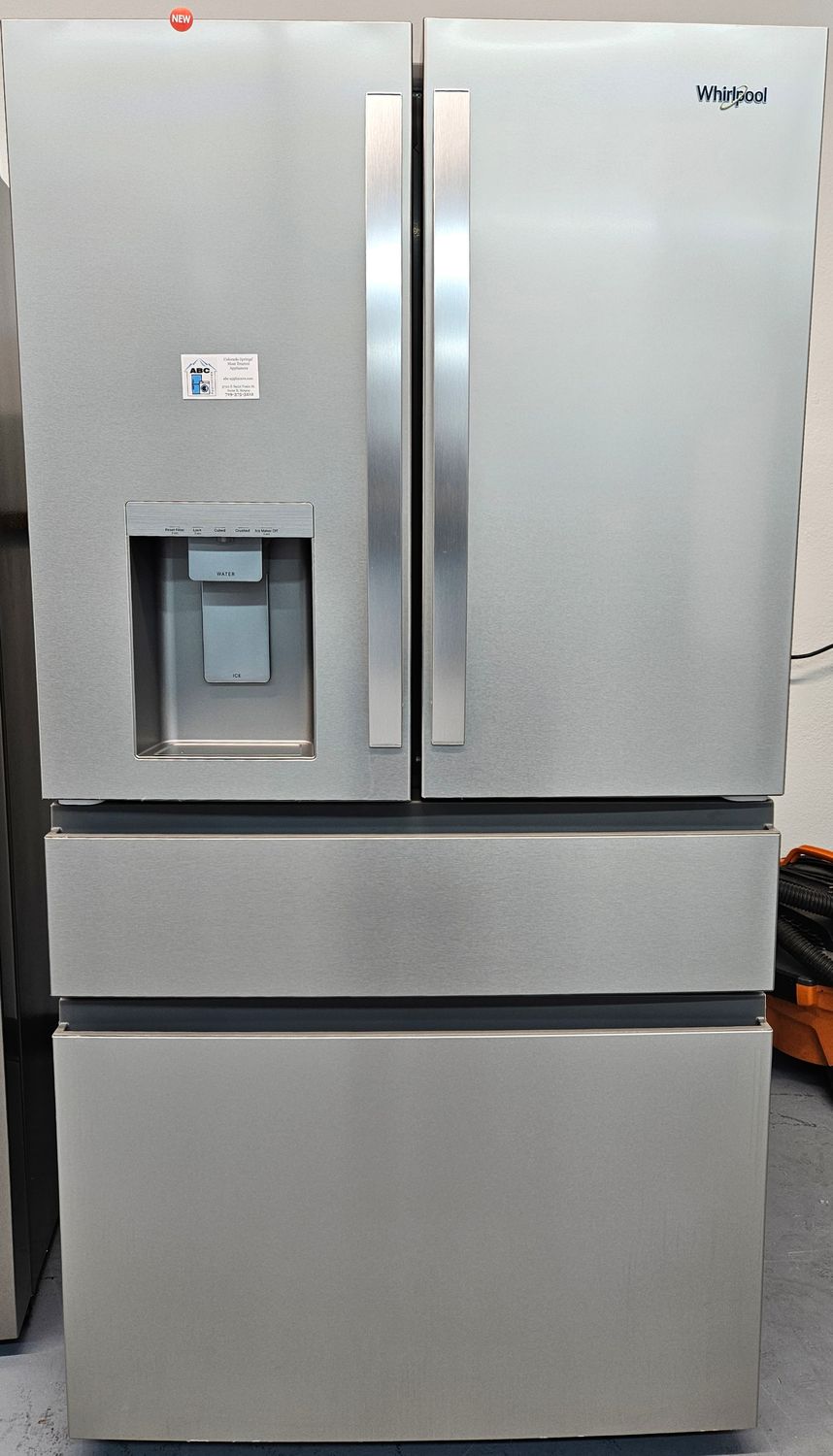 NEW! 29cu.ft. Whirlpool 4-Door French-Door Refrigerator in Stainless Steel