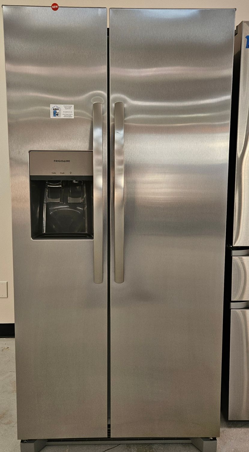 NEW! 22cu.ft. Frigidaire 33" Side-by-Side Refrigerator in Stainless Steel