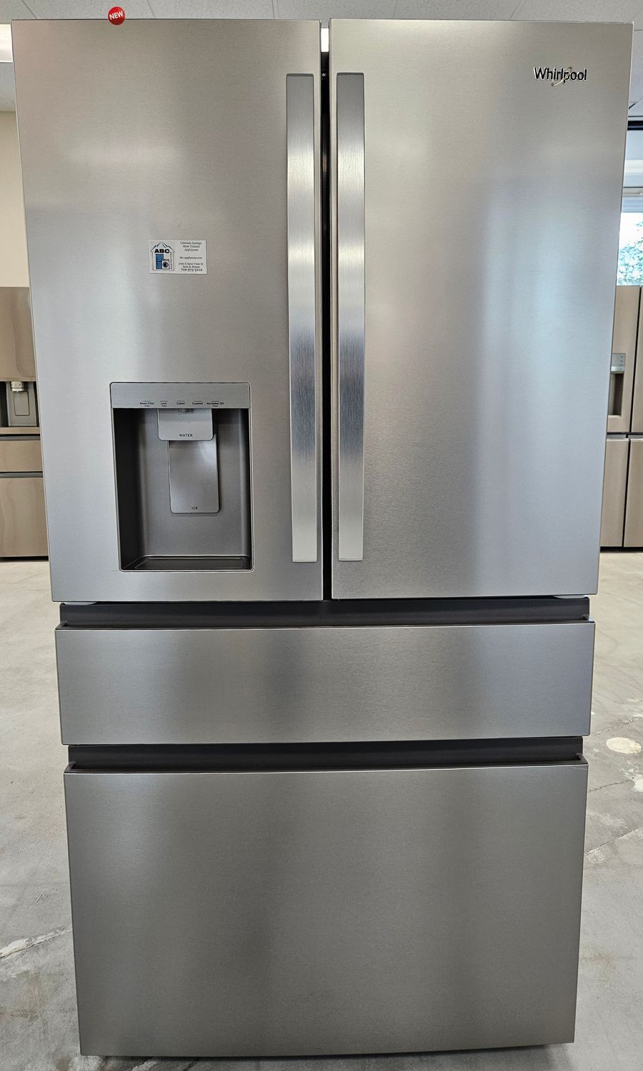 NEW! 29cu.ft. Whirlpool 4-Door French-Door Refrigerator in Stainless Steel