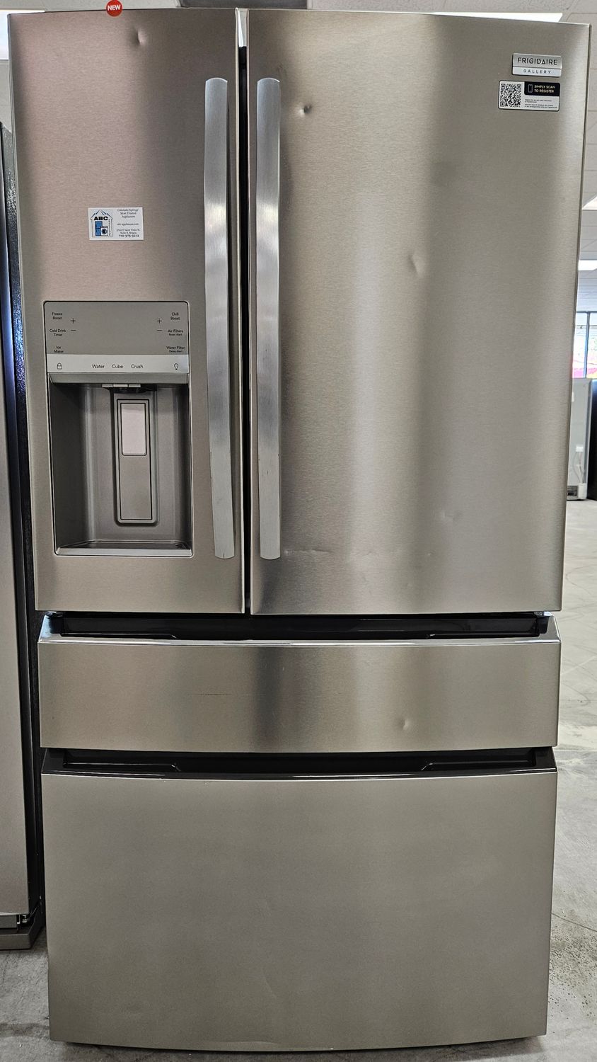 NEW! 26cu.ft. Frigidaire Gallery Standard-Depth 4-door French Door Refrigerator in Stainless Steel