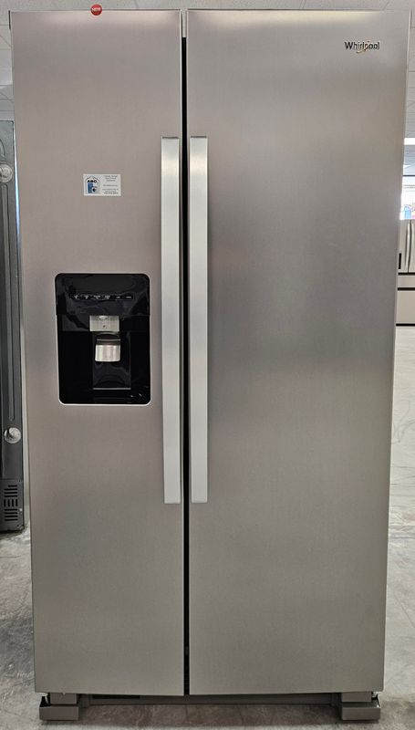 NEW! 24cu.ft. Whirlpool Side-by-Side Refrigerator in Stainless Steel